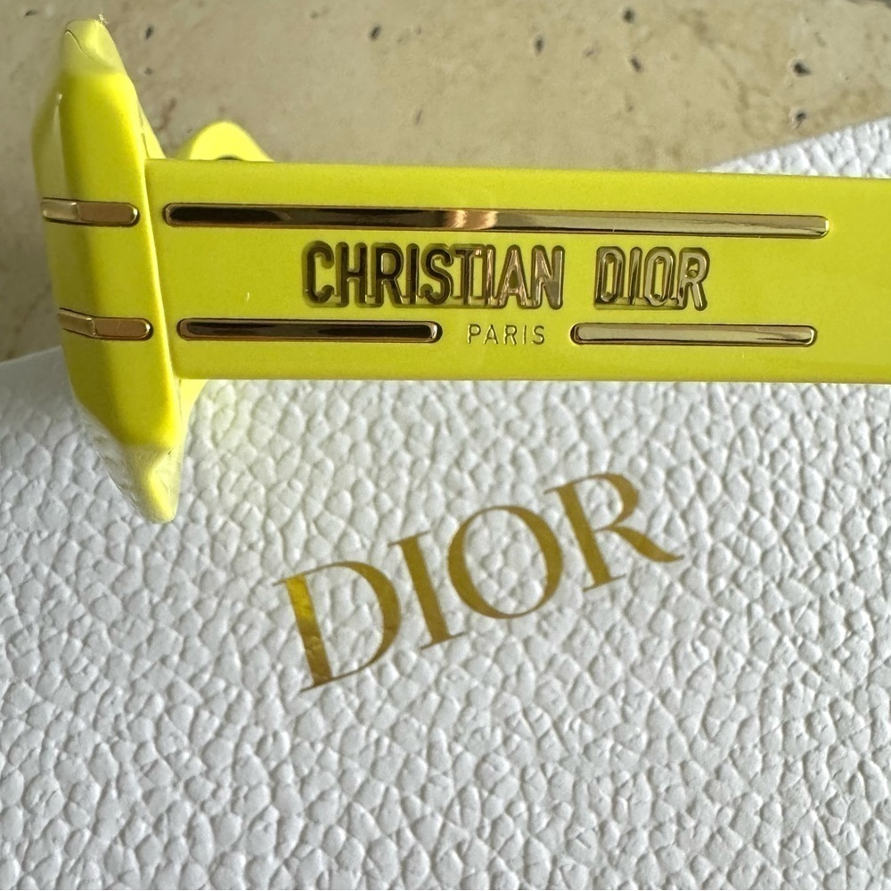 New! Dior Signature B1U 66C0 Sunglasses, Neon Yellow, Authentic - Picture 11 of 12